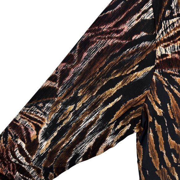 Womens Top Size XL Animal Print Stylist 3/4 Length Sleeve Polyester - Picture 5 of 9
